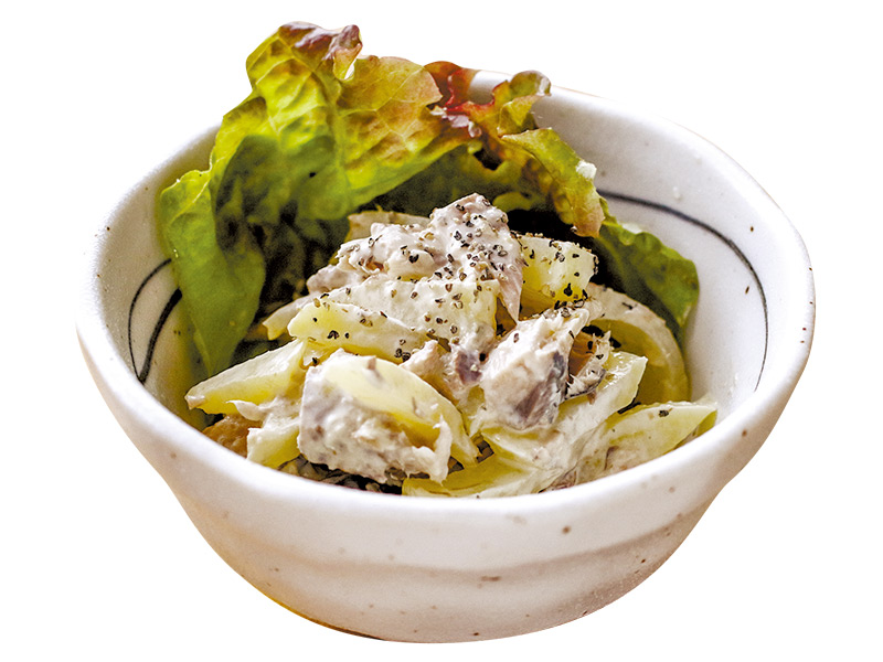 実はツナ缶でこれを作ろうとしたところ不覚にもストック切れ。<br /><br />
サバで代用したみたところ、な～んだ、けっこう使えるじゃないか。というのが発祥。<br /><br />
ちなみに古漬けじゃなくても美味しく作れます