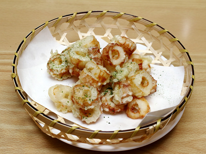 遊び心だけでやってみたスナック感覚のおつまみ天ぷらです。