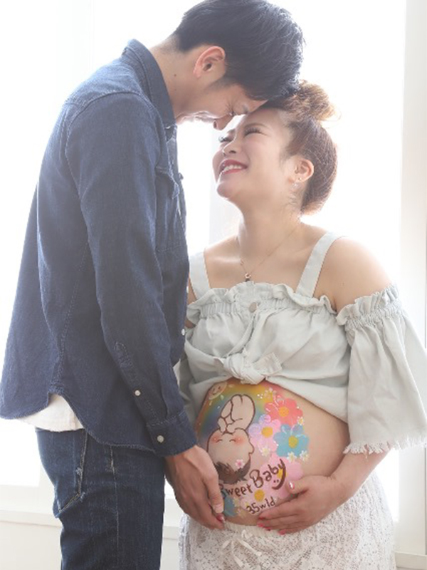 マタニティペイントはお風呂で洗えば簡単に落とせます