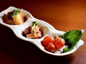 炭火鶏屋とり直の日替わりお通し3種盛り