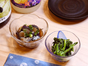 よく冷えた冷酒とどうぞ酒場わやのお通し