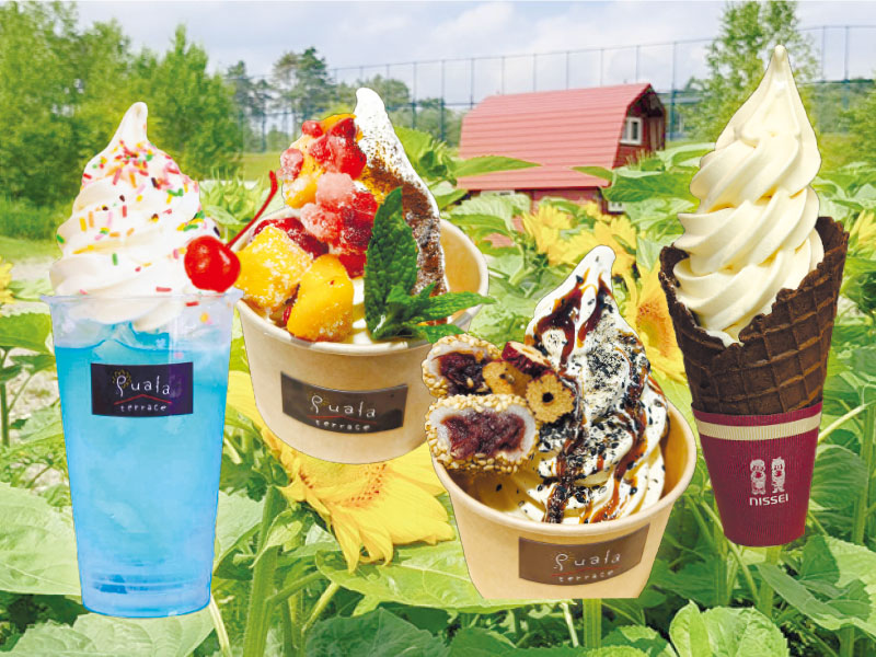 ブルーハワイフロート、ハワイアンサンデー、ごま団子サンデー、大人のコーヒーなど種類も多数♡どれにする？