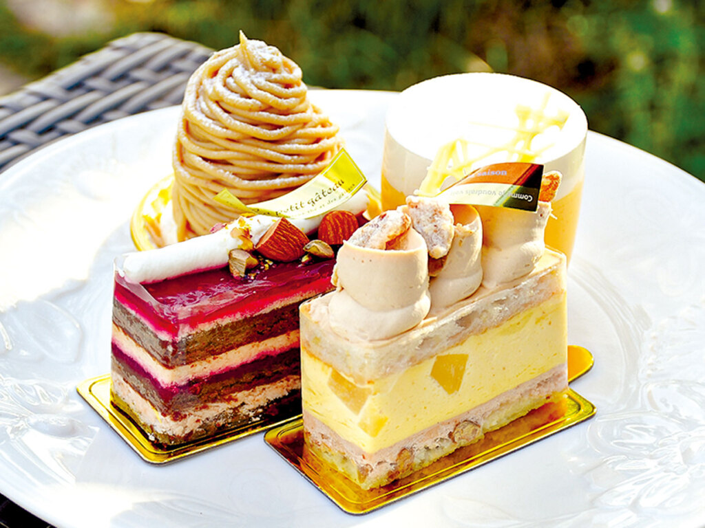季節の食材の風味を生かしたケーキが豊富に揃います