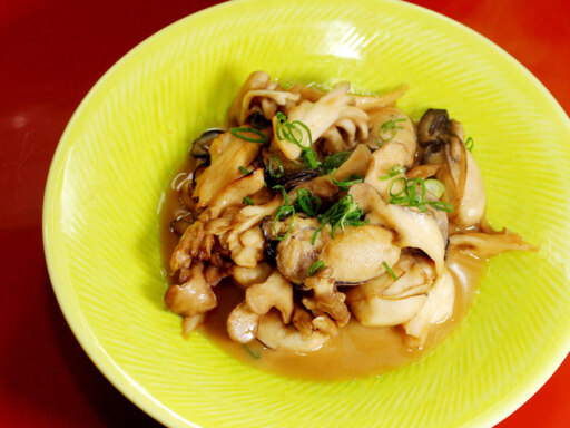 牡蠣と舞茸のバターポン酢ソテー