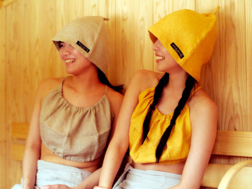 麻×草木染めのサウナブラ心ゆるめる時間にどうぞ