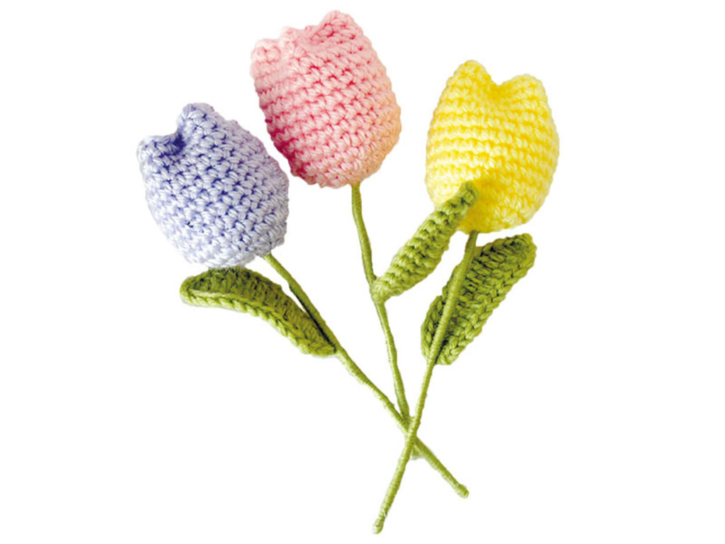 手編みチューリップ 各色550円
