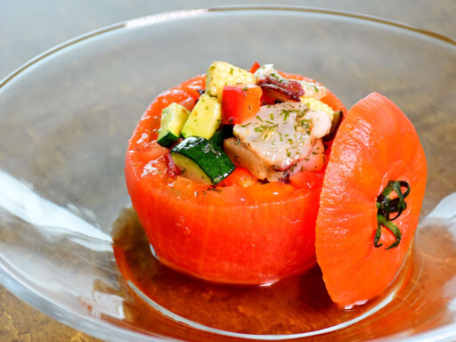 タコと夏野菜の冷製ファルシサラダ