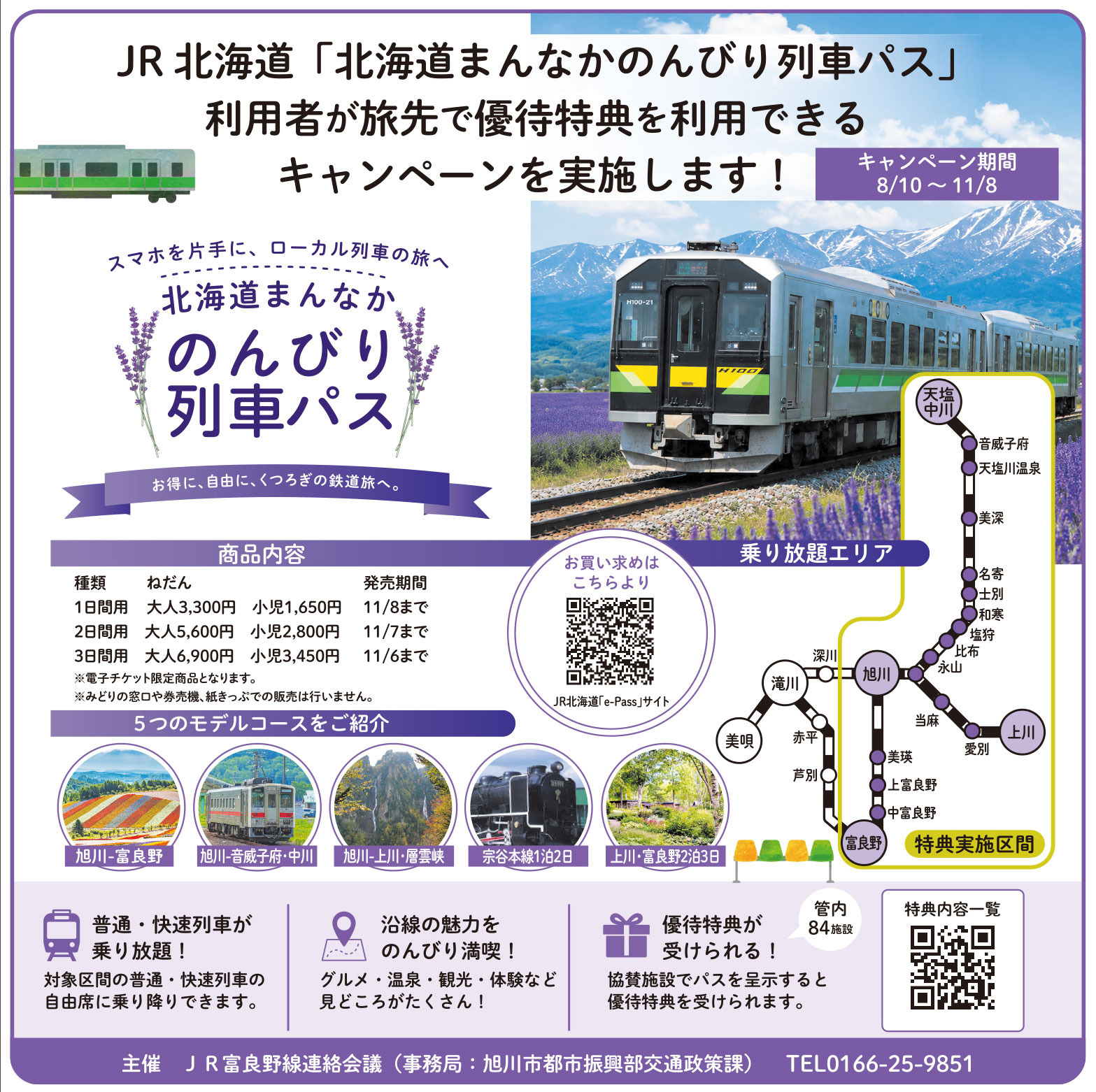 北海道まんなか「のんびり列車パス」